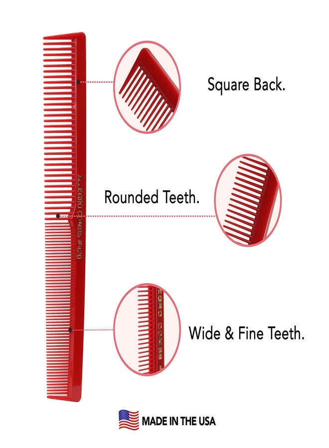 Allegro Combs 420 Barber Comb Set for Hair Stylists - Hair Cutting Pocket Combs in Black, Red, and White (12 Pack) - Image 4